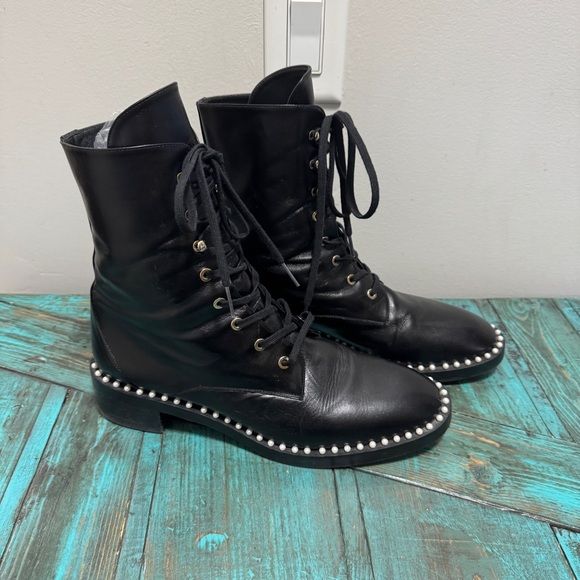 Stuart Weitzman Sondra Pearl Bootie Black Size 11M - Picture 3 of 16